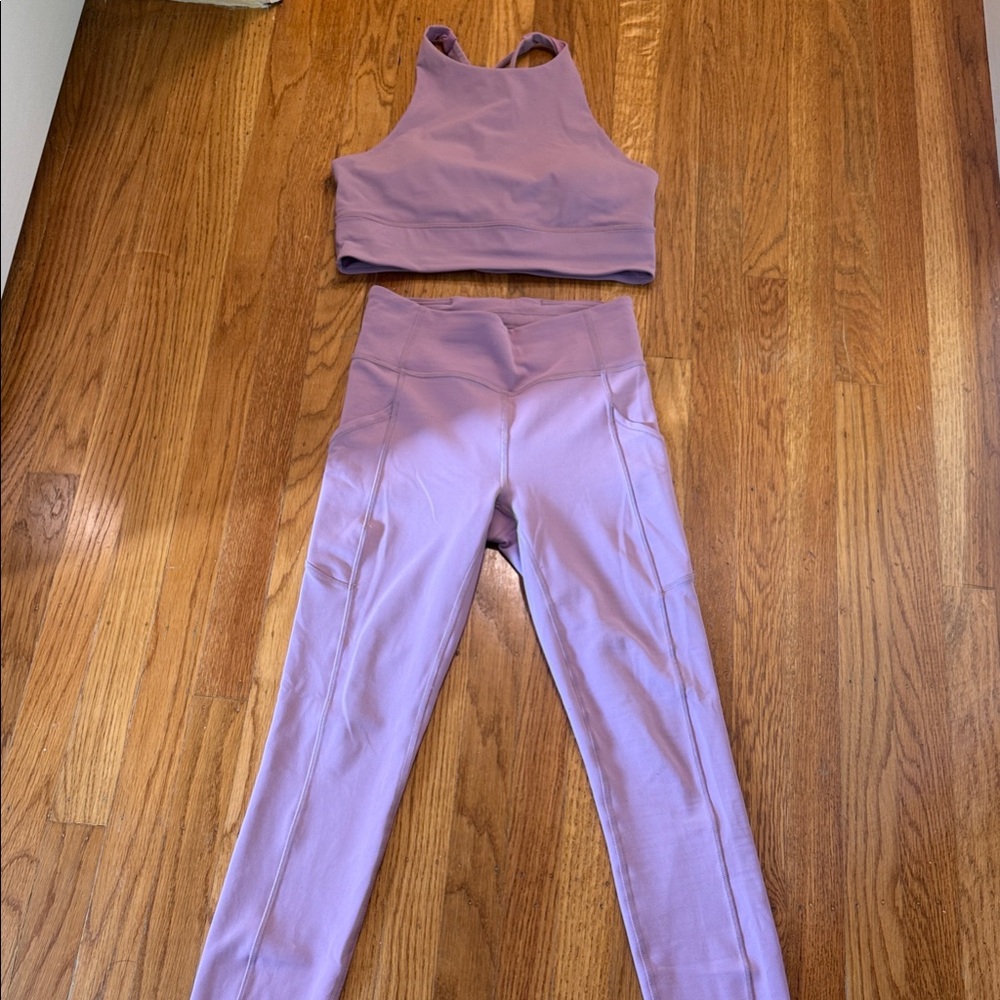 Lululemon Athletica Lavender Leggings and Top Set